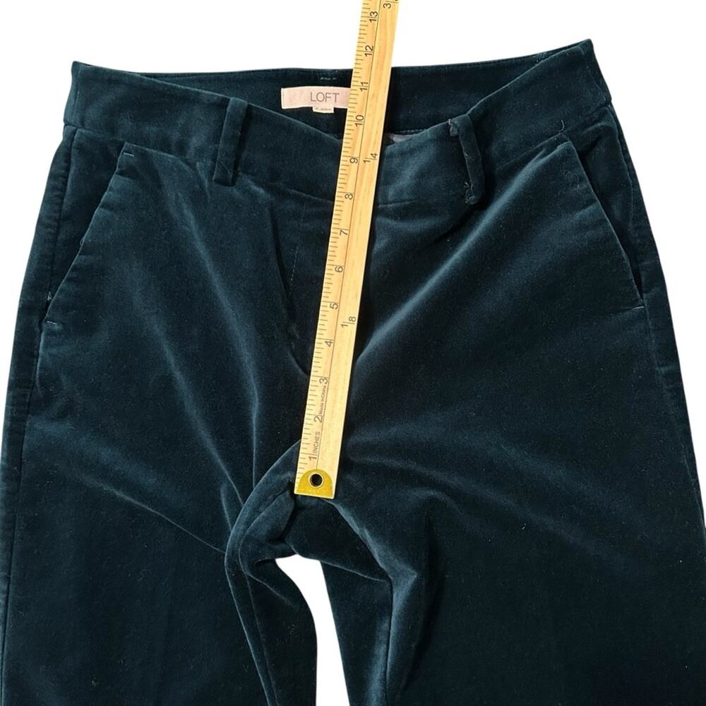 LOFT Riviera Slim Pants Size 6 Dark Peacock Blue Velvet Stretch Classic Elegant - Picture 5 of 10
